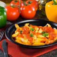 Baked Penne · Mozzarella Cheese,  Ricotta Cheese, Romano Cheese,  homemade tomato sauce and a homemade gar...