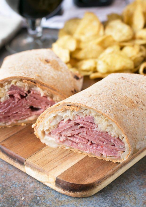  OHM Wrap · Hot pastrami and corned beef with melted Swiss cheese, coleslaw, sauerkraut with Russian dressing.