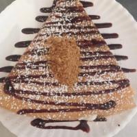 S'more Crepe · Marshmallow, chocolate sauce, graham crackers, and chocolate chips