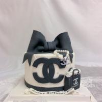 The Chanel Cake · Fondant hand made cake, all edible- please pre-order 1-2 days in advanced.