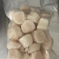 Scallops · North Atlantic sea scallops.  Sold in 1.5lb bag