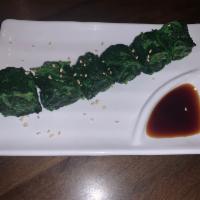 Oshitashi · Cold spinach with special sauce. 