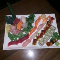 Sushi and Sashimi Combo for 2 · Assorted sushi and sashimi, California roll and your choice of chef's special roll.