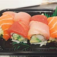Rainbow Roll · California roll wrapped with assorted fish. 