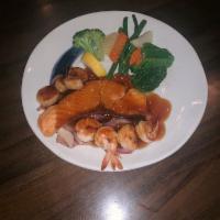 Seafood Teriyaki Kawa Grill Special · Scallop, shrimp and salmon. 