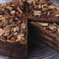 Old Fashioned Chocolate Cake  · Alternating layers of rich fudgy cake and smooth chocolate icing, decorated with chocolate s...
