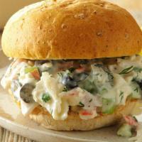 Seafood Salad Sandwich Lunch · Sandwich with a seasoned mixed seafood base that is occasionally dressed with mayonnaise. Sa...