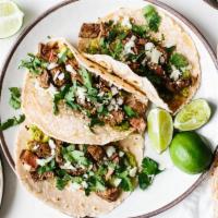 1. Three Piece Tacos Lunch  · Folded tortilla with a variety of fillings such as meat or beans. 