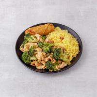 C6. Chicken with Broccoli · Served with pork fried rice and egg roll. 