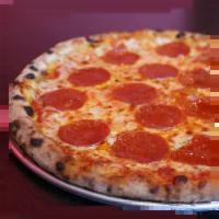 Roman Tony Pepperoni Pizza · Signature marinara, shredded mozzarella, pepperoni, and oregano.