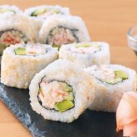 California Roll · Imitation crab meat, avocado, cucumber.