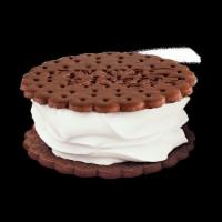 Flying Saucers® Individual · Soft ice cream sandwiched between two flying saucer® chocolate wafers.
