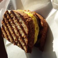Southwestern Breakfast  Sandwich · Egg, cheddar, sausage & salsa on your choice of Bread / Bagel / Wrap