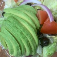 Avocado Salad · Lettuce ,tomatoes,cucumber,black olives,onion & avocado.