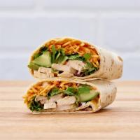 Bang Bang Chicken Wrap · Sweet chili mayo and Asian dressing (contains sesame) drizzled over grilled chicken, with sh...
