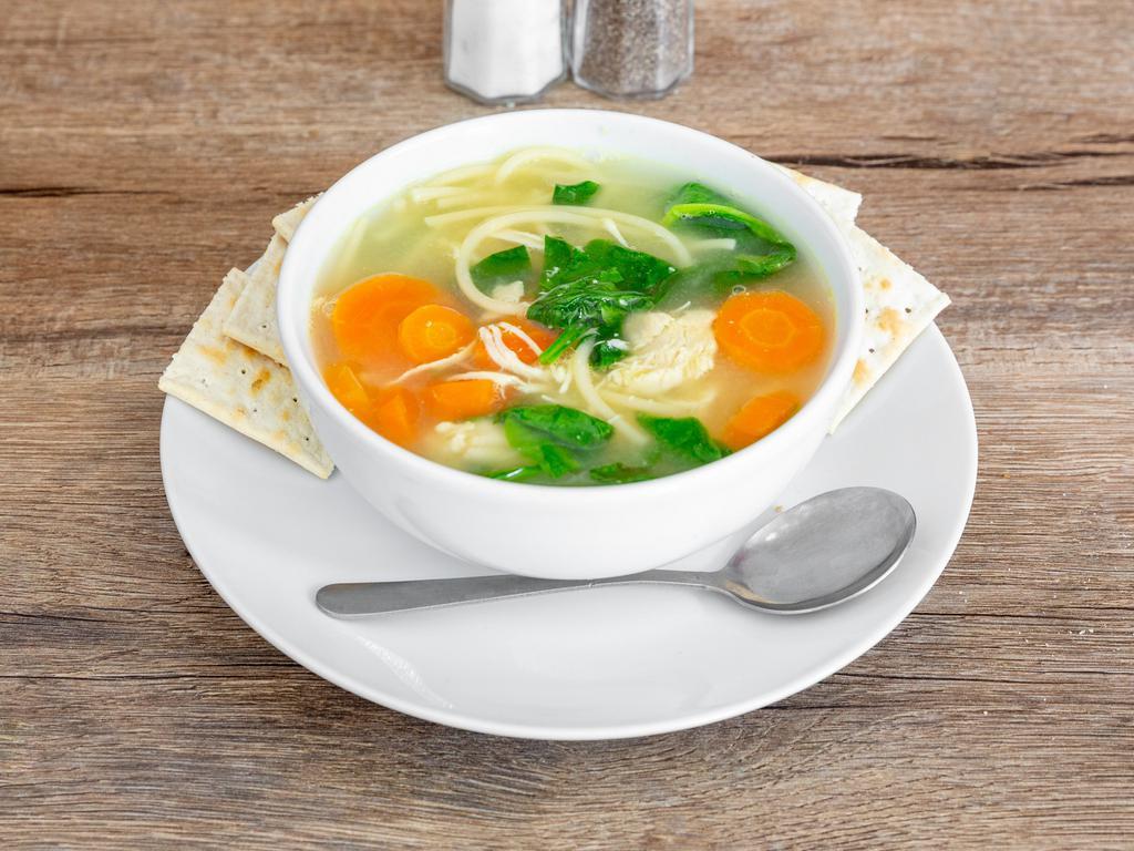 Chicken Noodles Soup · Soup that is made with chicken, broth, noodles, and vegetables. 