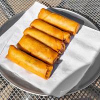A3. Chinese Egg Rolls · 1 piece. Crispy dough filled with minced vegetables.