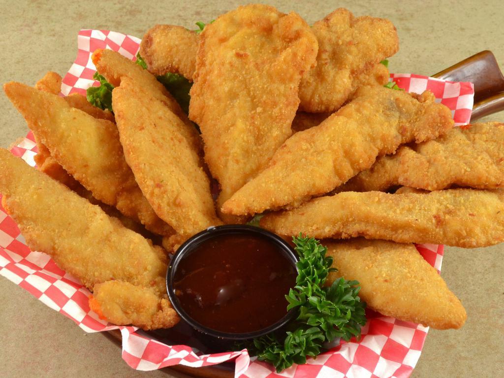 Large Chicken Strips · Chicken that has been cooked on a stick. 