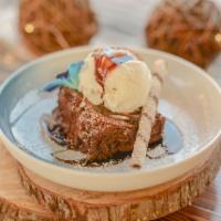 Ice Cream Sundae Brownie  · Chocolate brownie with Vanilla Ice Cream 
