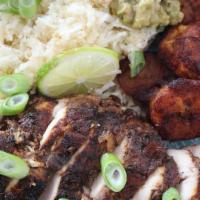 #1. Jerk Chicken Meal · Authentic Caribbean Jerk Chicken | Comes with rice & salad 