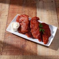 5 Buffalo Chicken Tenders · Breaded or battered crispy chicken.