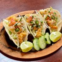 14. Camarones Taco · Shrimp. Served with lettuce, pico de gallo and guacamole.
