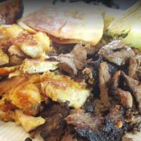 Shawarma Combo · Beef and chicken shawarma.