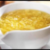 22. Egg Drop Soup · Crispy noodles. 