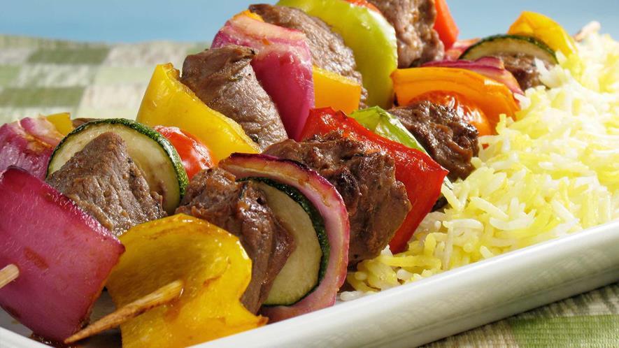Lamb Shish Kebab   · Special marinated cubes of baby lamb, grilled to delight on skewers. Served with rice. very soft and ,tasty meat Hi Recemented 