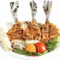 Chicken Chops · Char-grilled tender pieces of chicken legs.