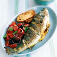 Brazino Fish,   Sea Bass  · Whole grilled mediterranean sea bass. Served with arugula salad.

Special From Turkey, Branz...
