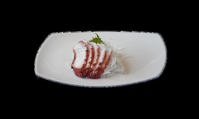 Octopus Sashimi · Tako. Slices of raw fish and rice less.