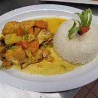 Curry Chicken · Island favorite, chicken cooked in curry sauce
