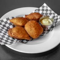 4 Units Pastelitos · Combo of fried dough stuffed with ground beef, chicken, potatoes and cheese, marinara sauce ...