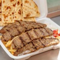 Gyro Platter · served with french fries or rice, side salad and pita