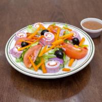93. Antipasto Salad · Peppers, onions, tomatoes, black olives, cucumber, ham, salami, pepperoni and fresh mozzarel...