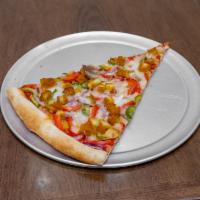 53. Chicken Supreme Slice Pizza · Peppers, onions and chicken.