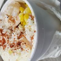 Esquites  · Mexican corn in cup with mayonnaise,cheese and hot peppers 