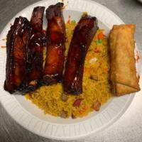 C23. BBQ Spare Ribs Combination Platter · Ribs that have been broiled, roasted, or grilled. 