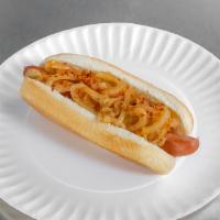 Super Sausage · Our Hot Sausage with, Mustard, Ketchup, Kraut, Relish, Cheese, Hot Onions, and Sweet Chilli.