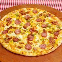 Expresso Special Pizza · Pepperoni, sausage, hamburger, ham, salami, mushrooms, peppers and onions.