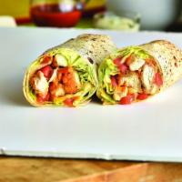 Buffalo Crispy Chicken Wrap · Crispy buffalo chicken, romaine lettuce, tomatoes, served with a side of blue cheese dressing