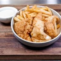 Fish & Chips · Fresh cod filet seasoned and fried to perfection.