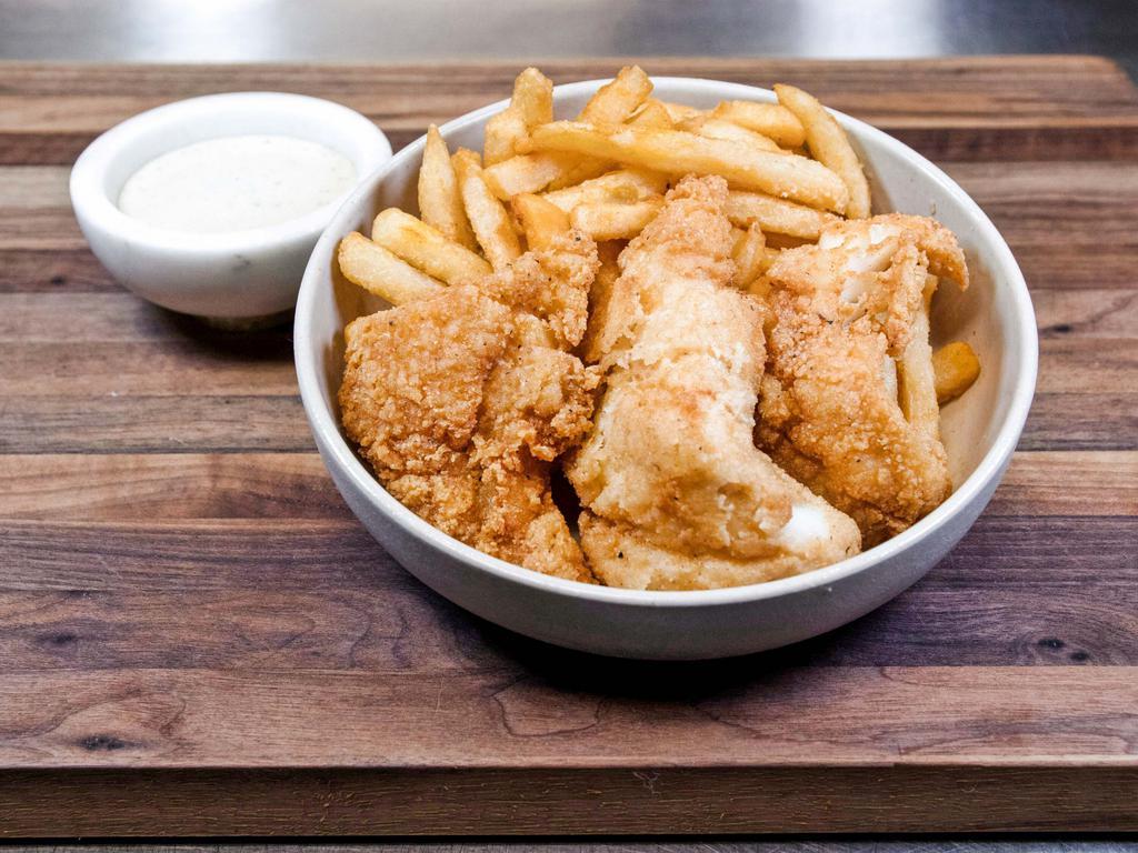 Fish & Chips · Fresh cod filet seasoned and fried to perfection.