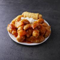 Sweet and Sour Chicken Dinner Combo · 

Served with your choice of rice and your choice of side.