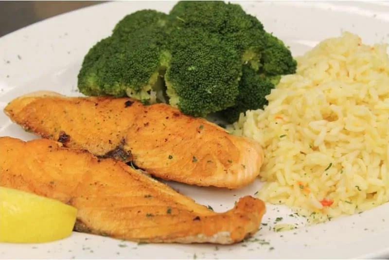 Atlantic Salmon · Grilled or Blackened. Served with 2 sides of your choice.
