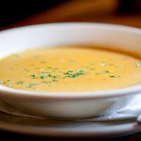 FIGO Favorite Soup* · Coconut carrot with ginger soup.