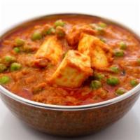 Mutter Paneer · Peas. Indian cheese, peas, and a slew of aromatic spices.