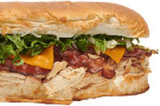 Chicken Bacon Ranch Sub · Shredded rotisserie chicken, cheddar cheese, bacon, lettuce and ranch dressing.