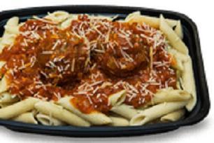 Pasta with Meatballs · Italian meatballs served over penne pasta and red sauce with Parmesan. (Must reheat to eat, Not Customizable)